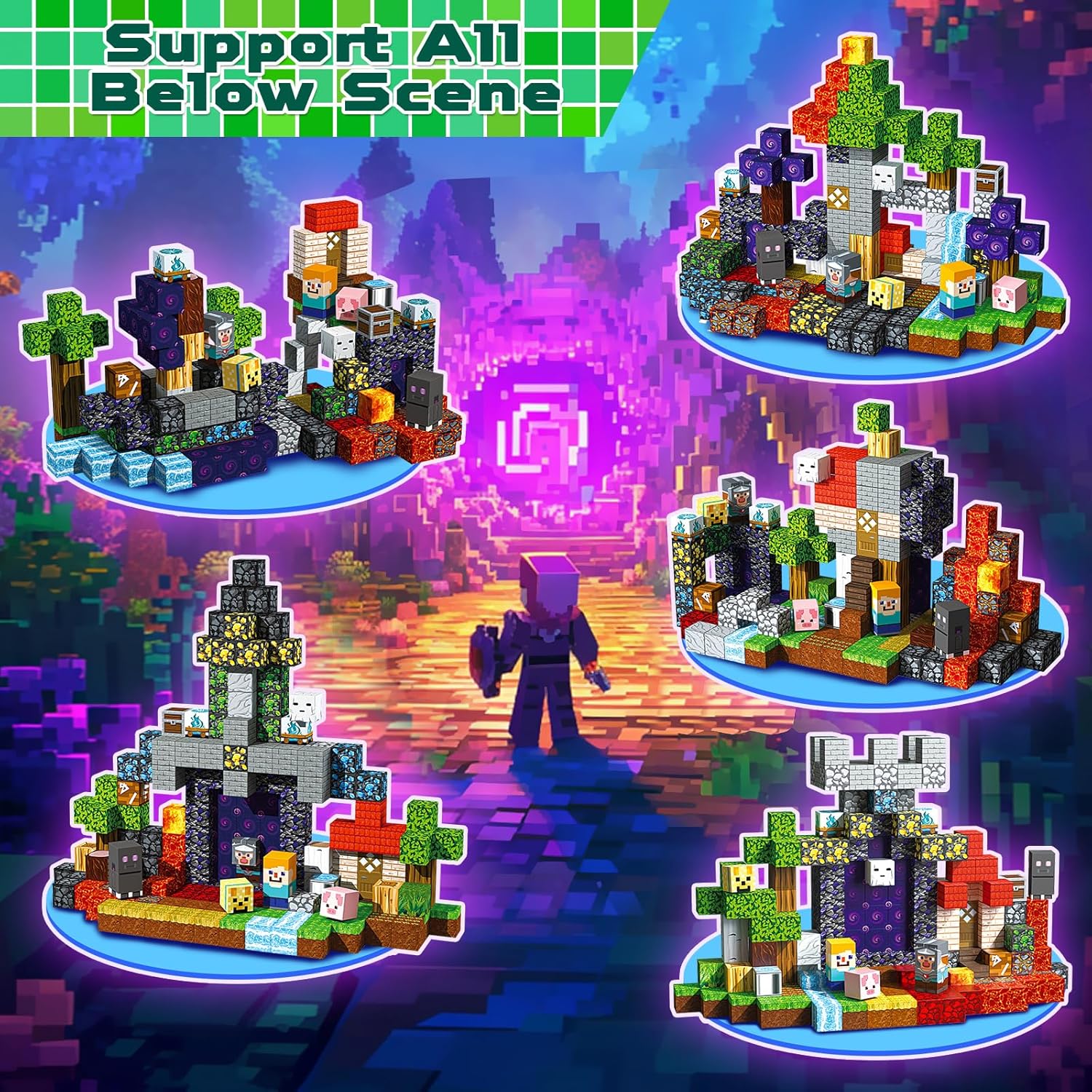 MAGNECRAFT Magnetic Blocks – 200 ks magnetických stavebních kostek STEM hračka pro děti od 3 let