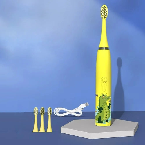 Dětský elektrický zubní kartáček s vestavěným časovačem a 4 přídavnými/náhradními hlavicemi kartáčku
