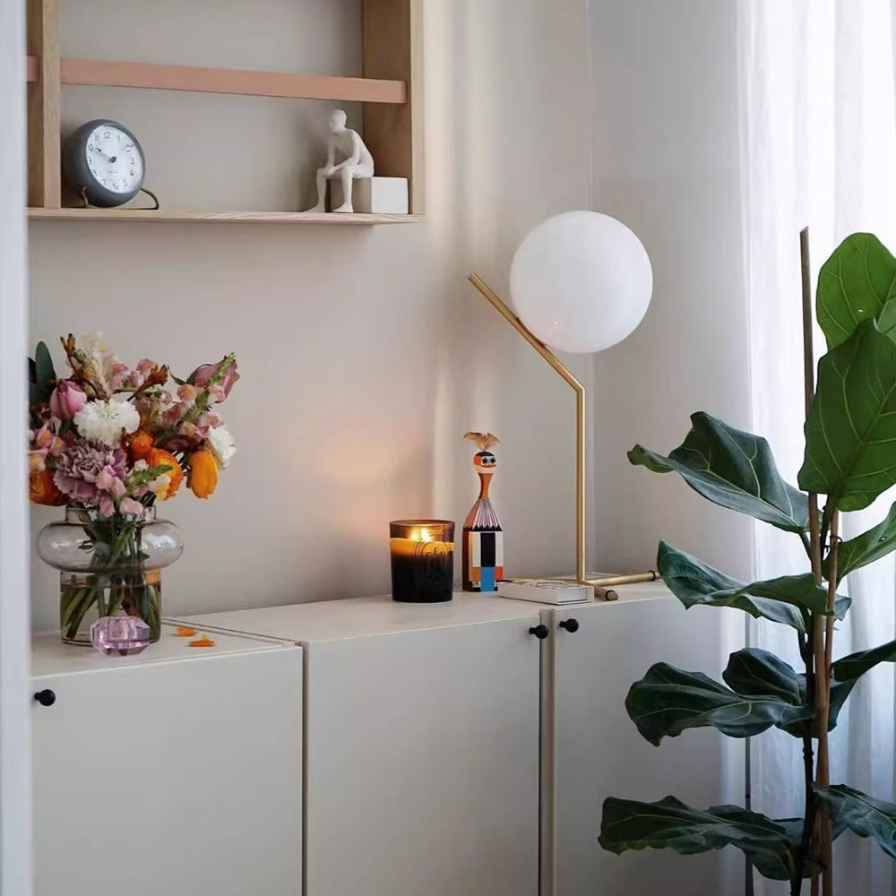 Designová stolní lampa Alaris, sklo, kov