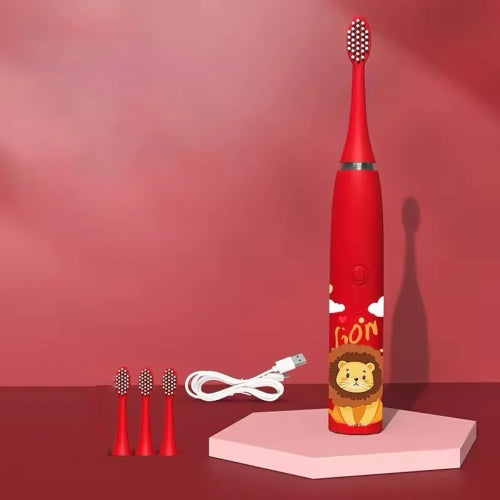 Dětský elektrický zubní kartáček s vestavěným časovačem a 4 přídavnými/náhradními hlavicemi kartáčku