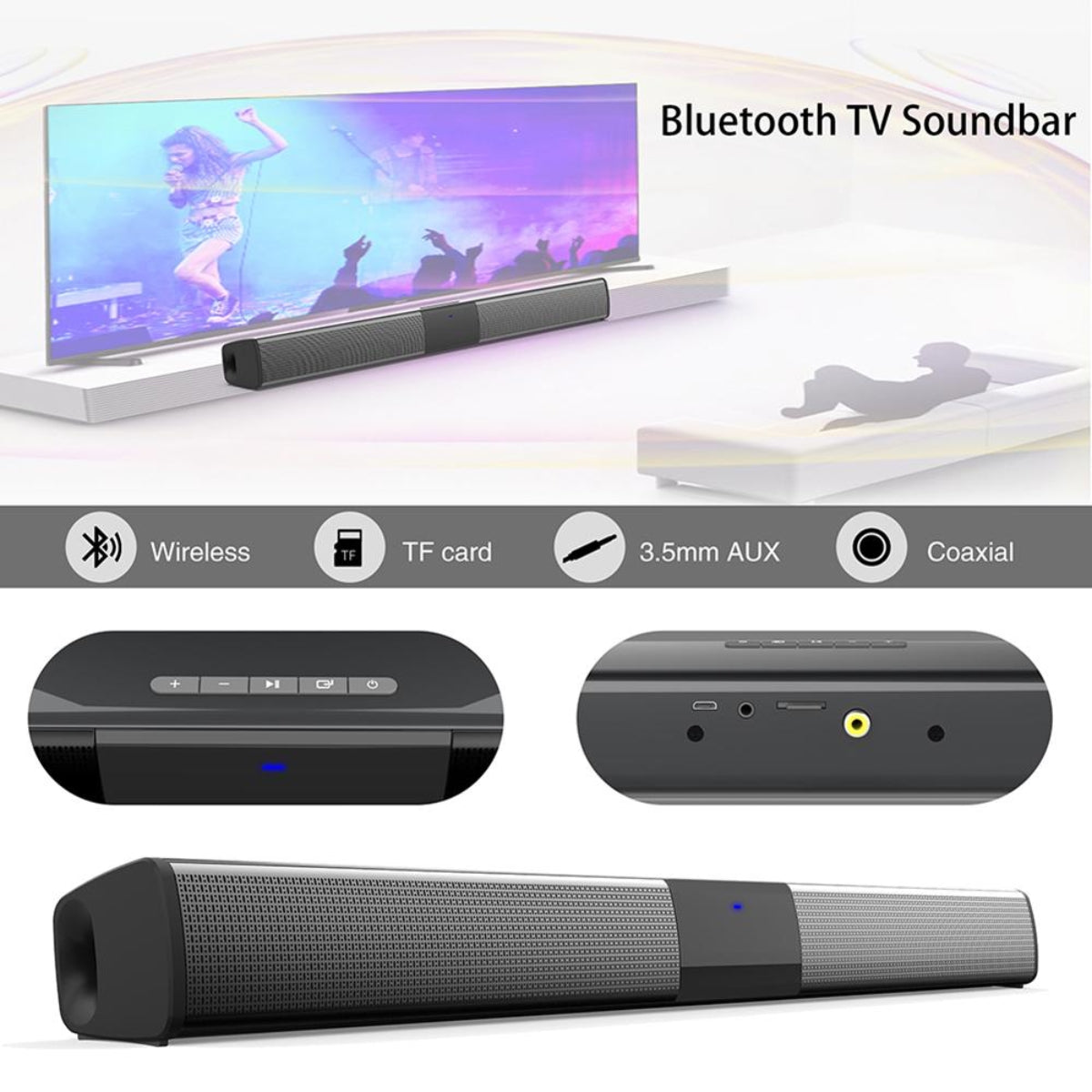 SonicLine 4.0 Bluetooth soundbar – 55 cm, 4 reproduktory, prostorový zvuk