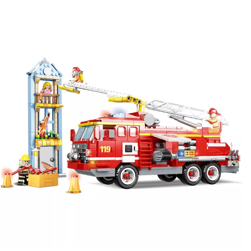 Sada kostek Hasičské auto 737 kusů