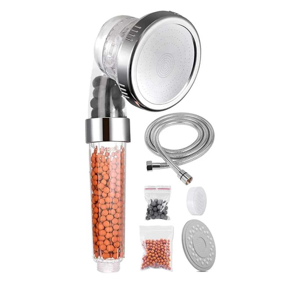 Hlavice sprchy, vysoký tlak se 3 provozními režimy a filtrem na nečistoty