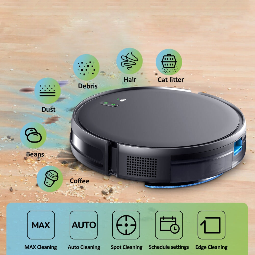 Robotický vysavač a čistič podlahy s nabíjecí základnou