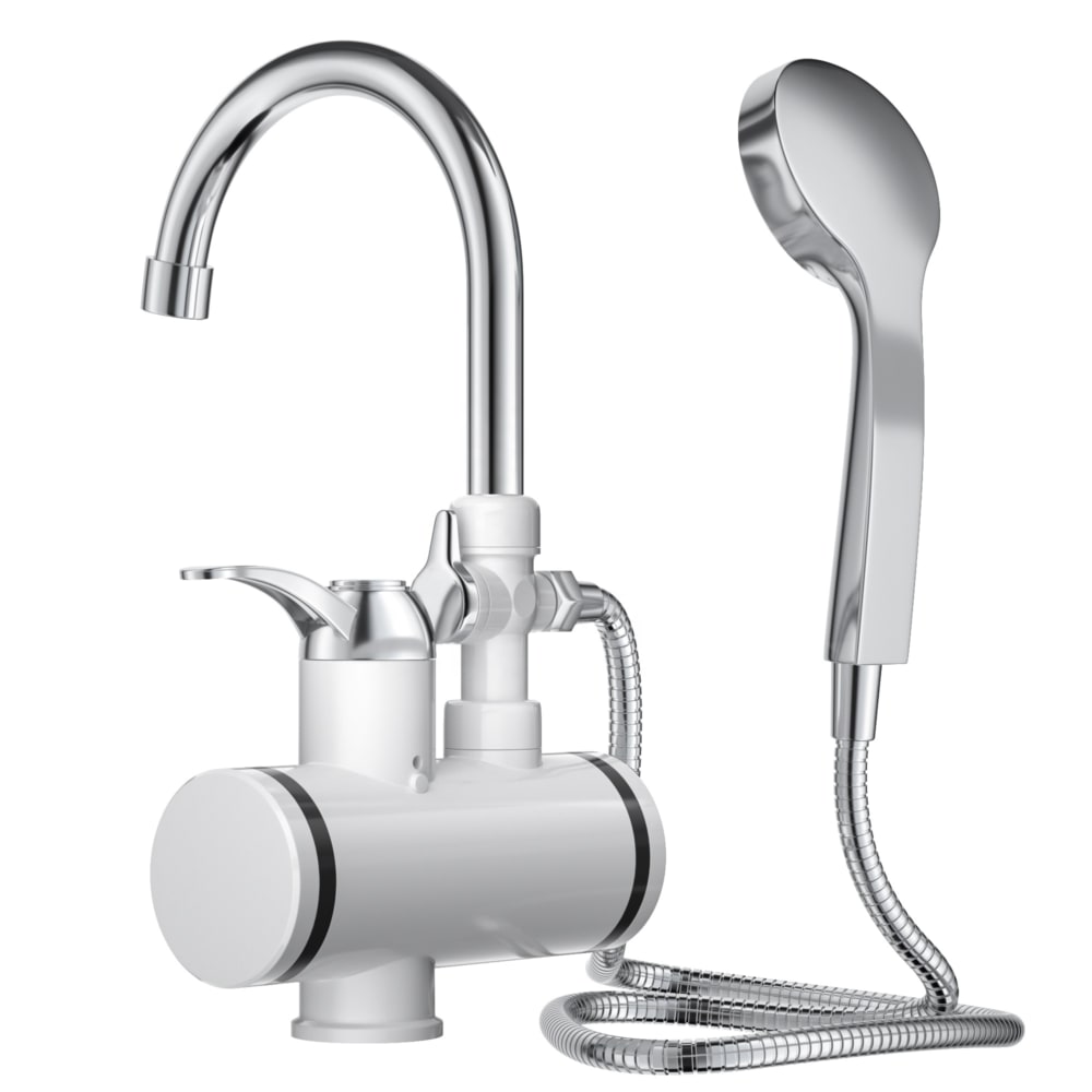 Vodovodní baterie a sprcha se zabudovaným ohřívačem