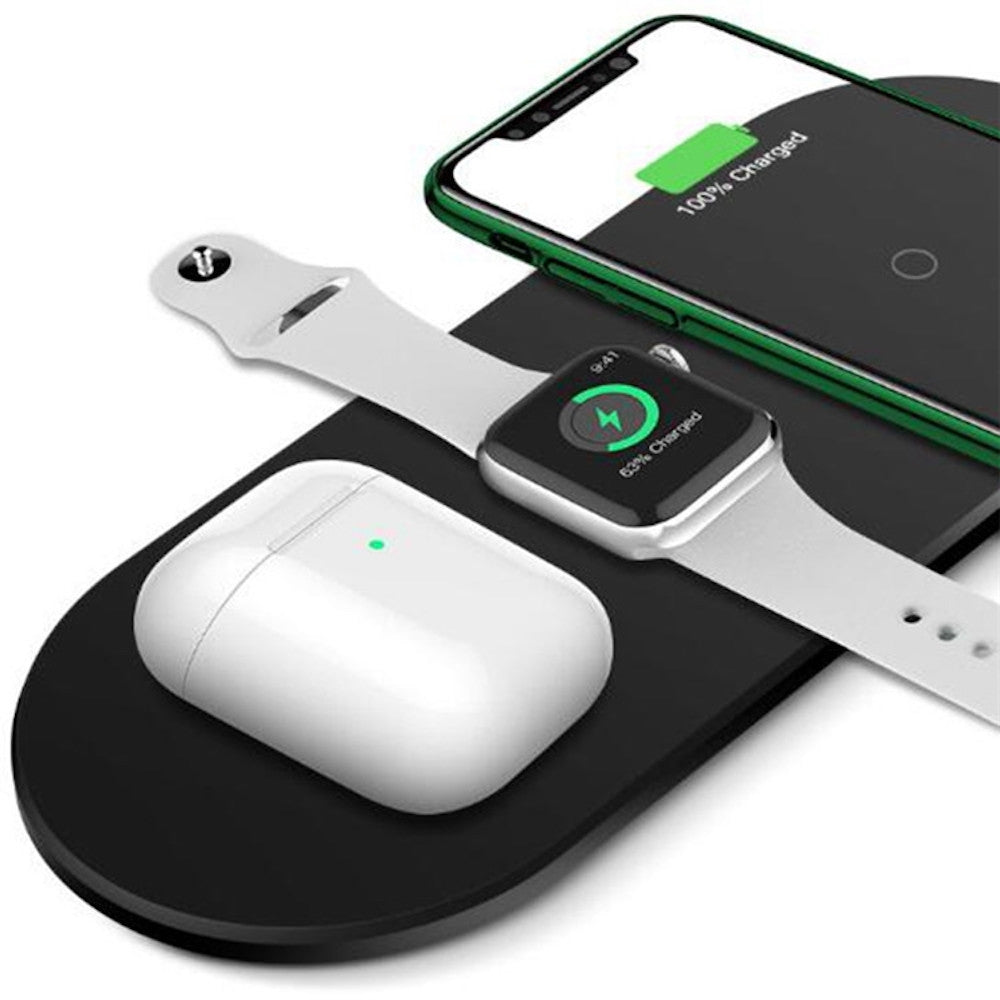 Bezdrátová nabíječka 3v1 pro mobilní telefon, sluchátka a hodinky
