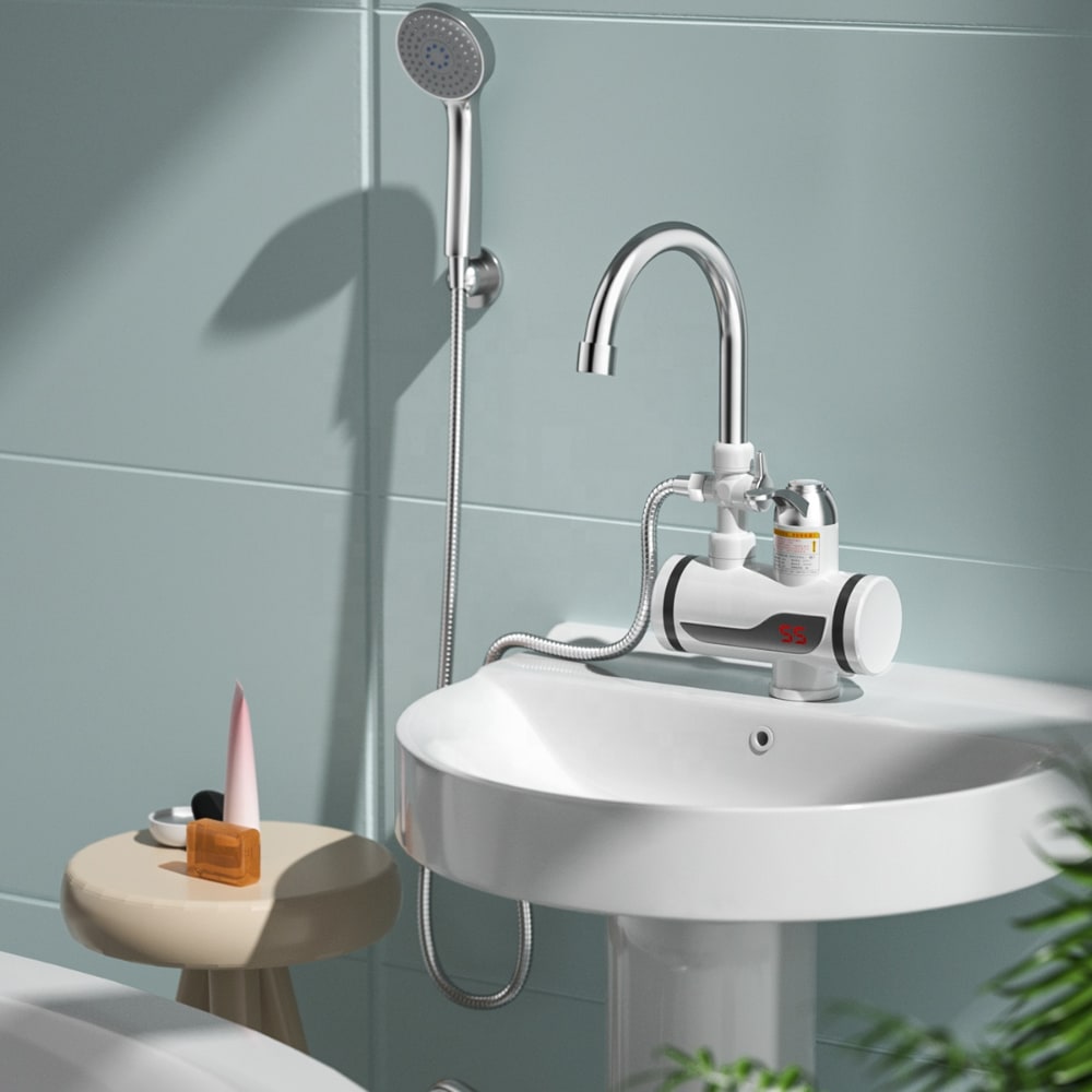 Vodovodní baterie a sprcha se zabudovaným ohřívačem