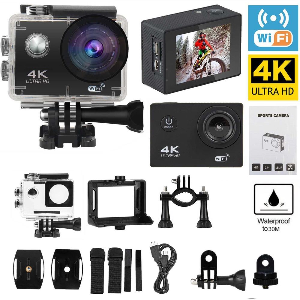 4K Ultra HD Akční kamera, vodotěsná, WiFi