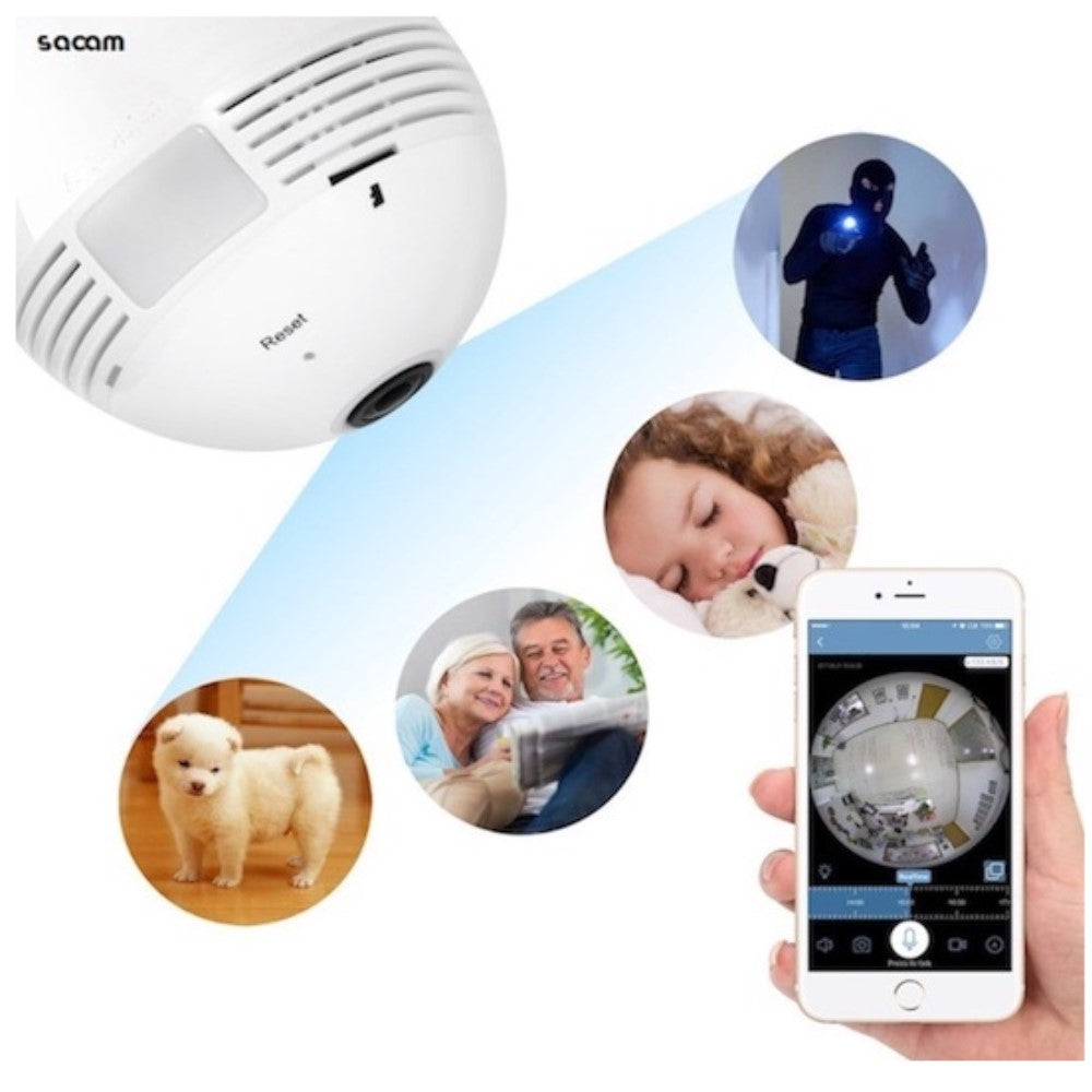 Bezdrátová ip monitorovací kamera ve tvaru žárovky