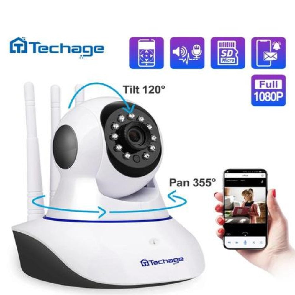 Bezdrátová 360° spin kamera se záznamem zvuku a mořností natáčet v noci