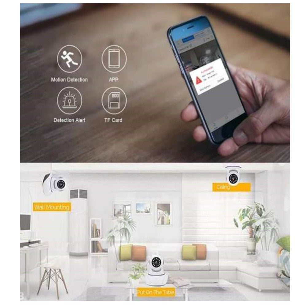 Bezdrátová 360° spin kamera se záznamem zvuku a mořností natáčet v noci