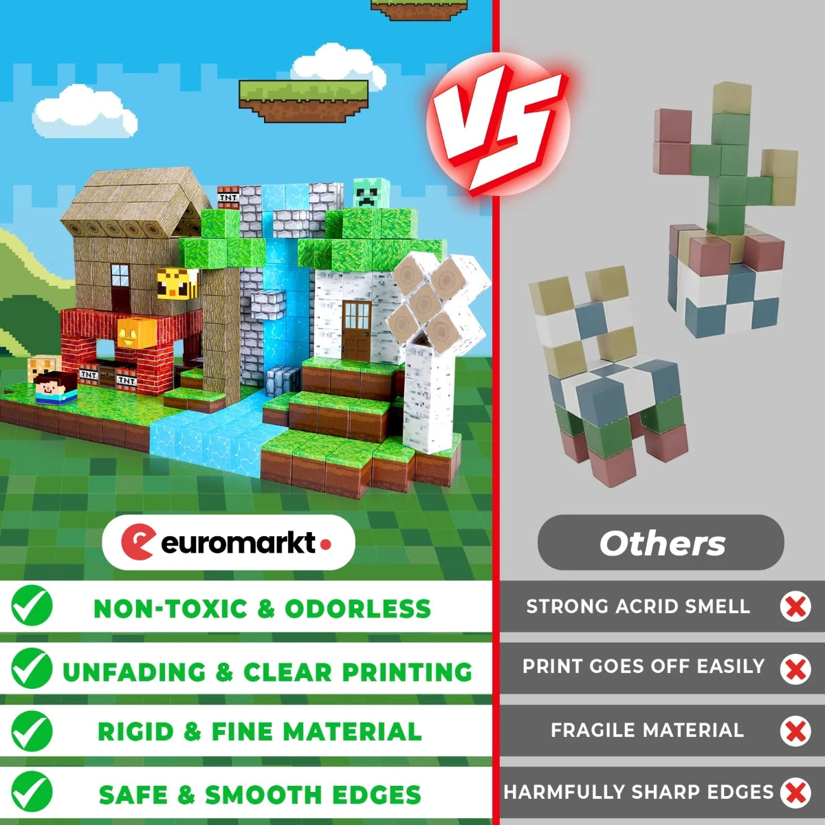 MAGNECRAFT Magnetic Blocks FOREST LIFE – 100 ks magnetických stavebních kostek STEM hračka pro děti od 3 let