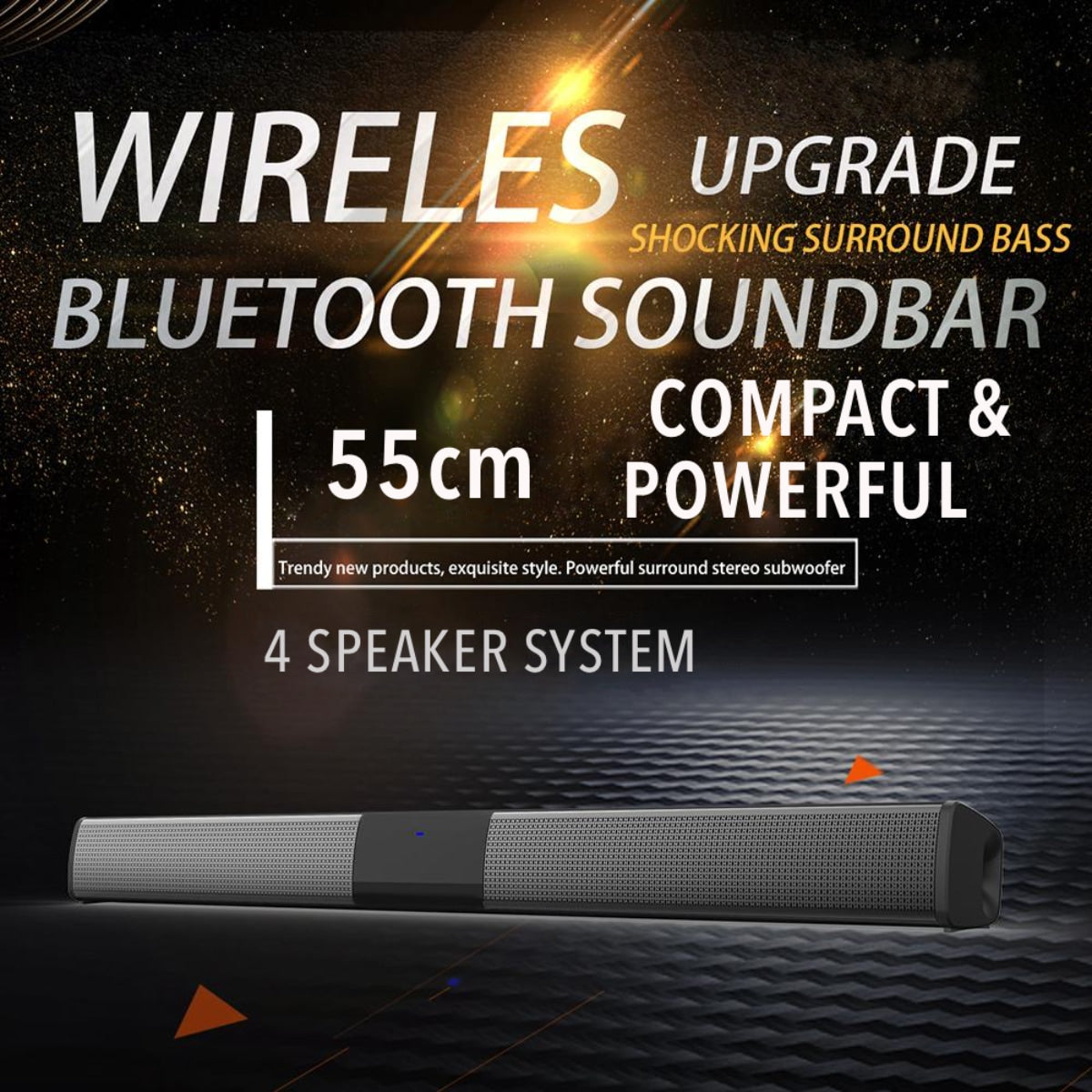 SonicLine 4.0 Bluetooth soundbar – 55 cm, 4 reproduktory, prostorový zvuk