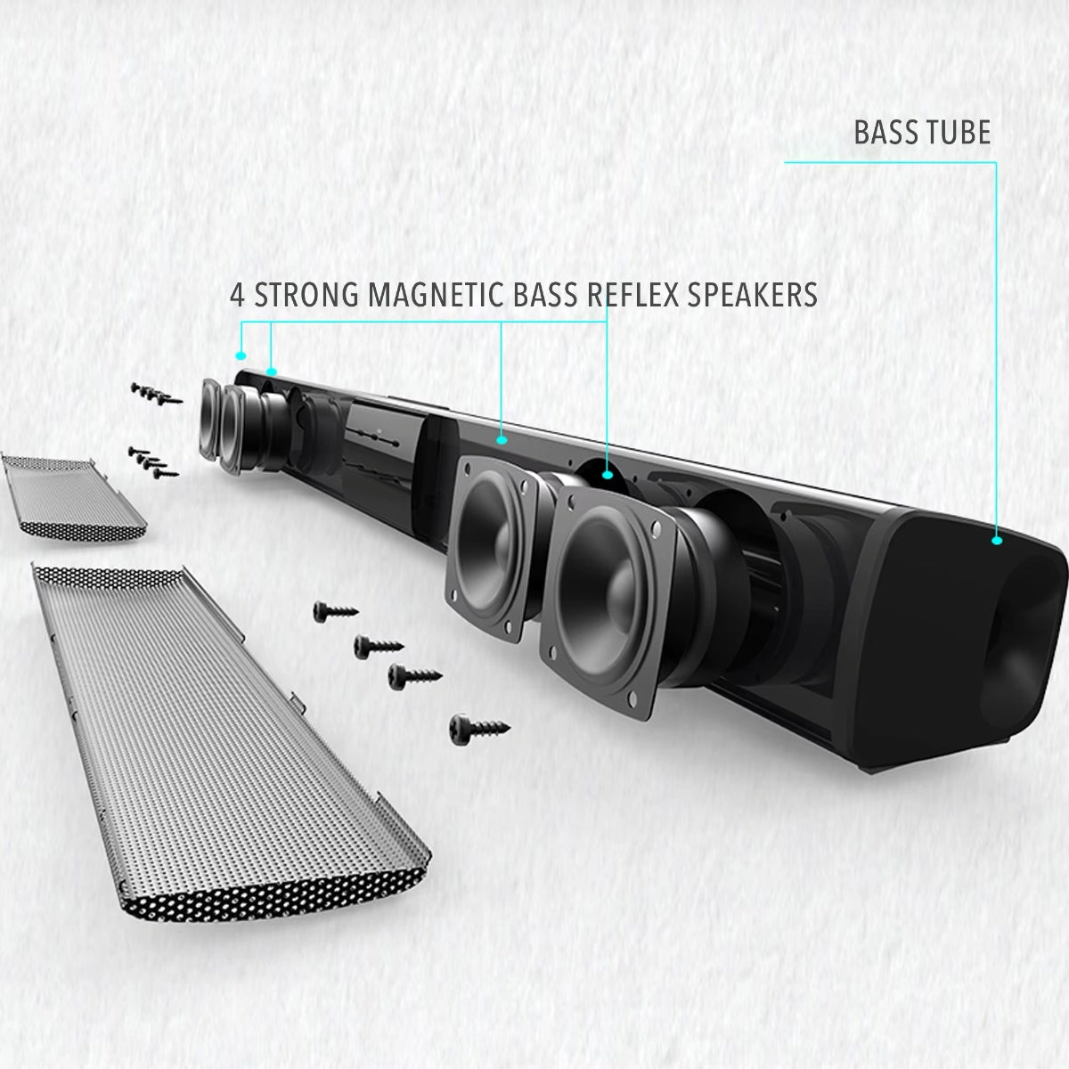 SonicLine 4.0 Bluetooth soundbar – 55 cm, 4 reproduktory, prostorový zvuk