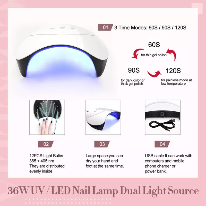 Sada na manikúru + UV/LED lampa
