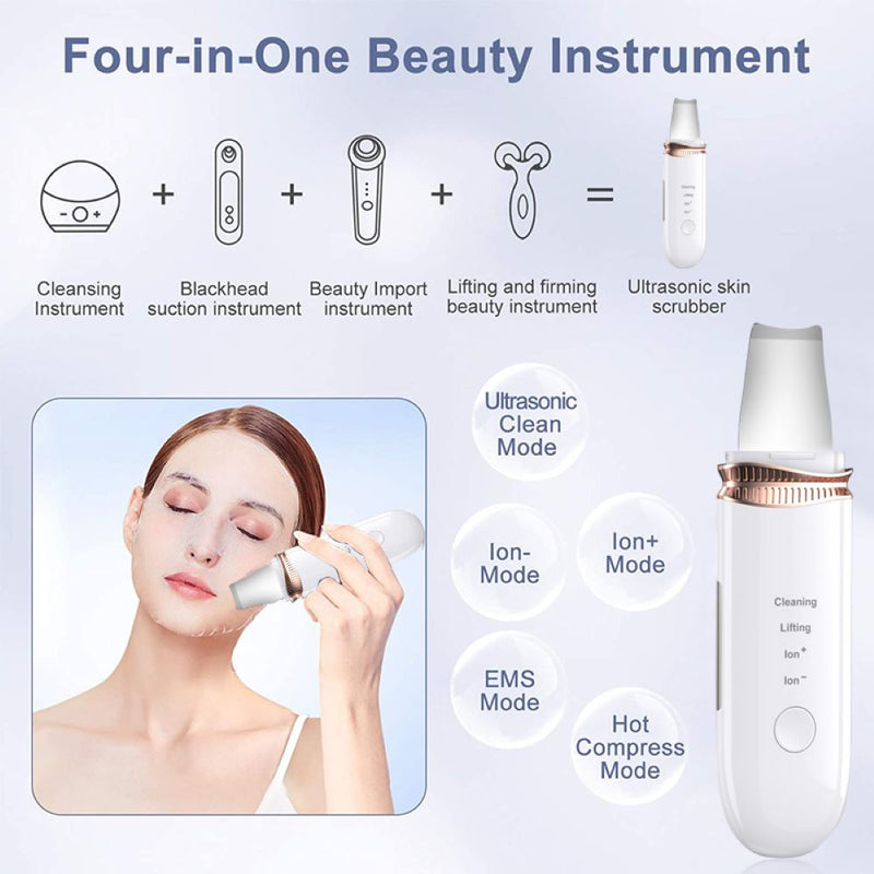 Profesionální iontová ultrazvuková stěrka pro čištění obličeje (scrubber pokožky)